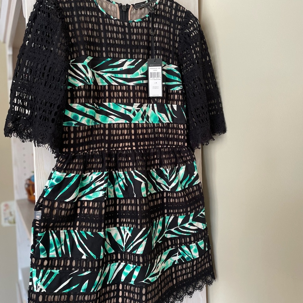 BCBG MaxAzria, Layana Striped-Combo Dress. Size 6